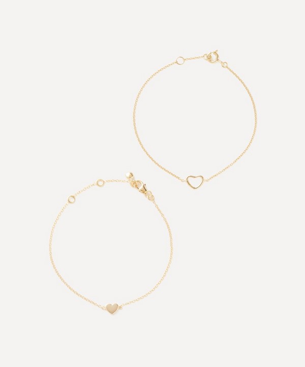 Auree - 18ct Gold-Plated Vermeil Silver Verona Heart Bracelets Set of Two image number null