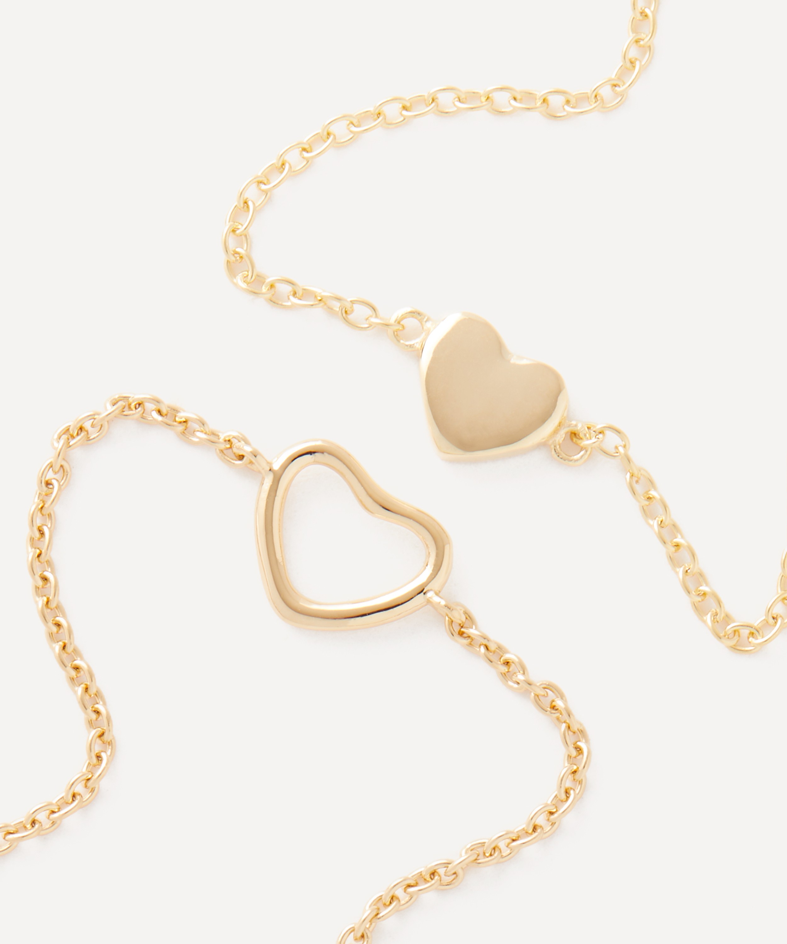 Auree - 18ct Gold-Plated Vermeil Silver Verona Heart Bracelets Set of Two image number 1