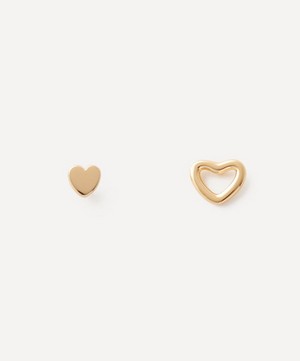 Auree - 18ct Gold-Plated Vermeil Silver Verona Mini Heart Stud Earrings Set of Two image number 0