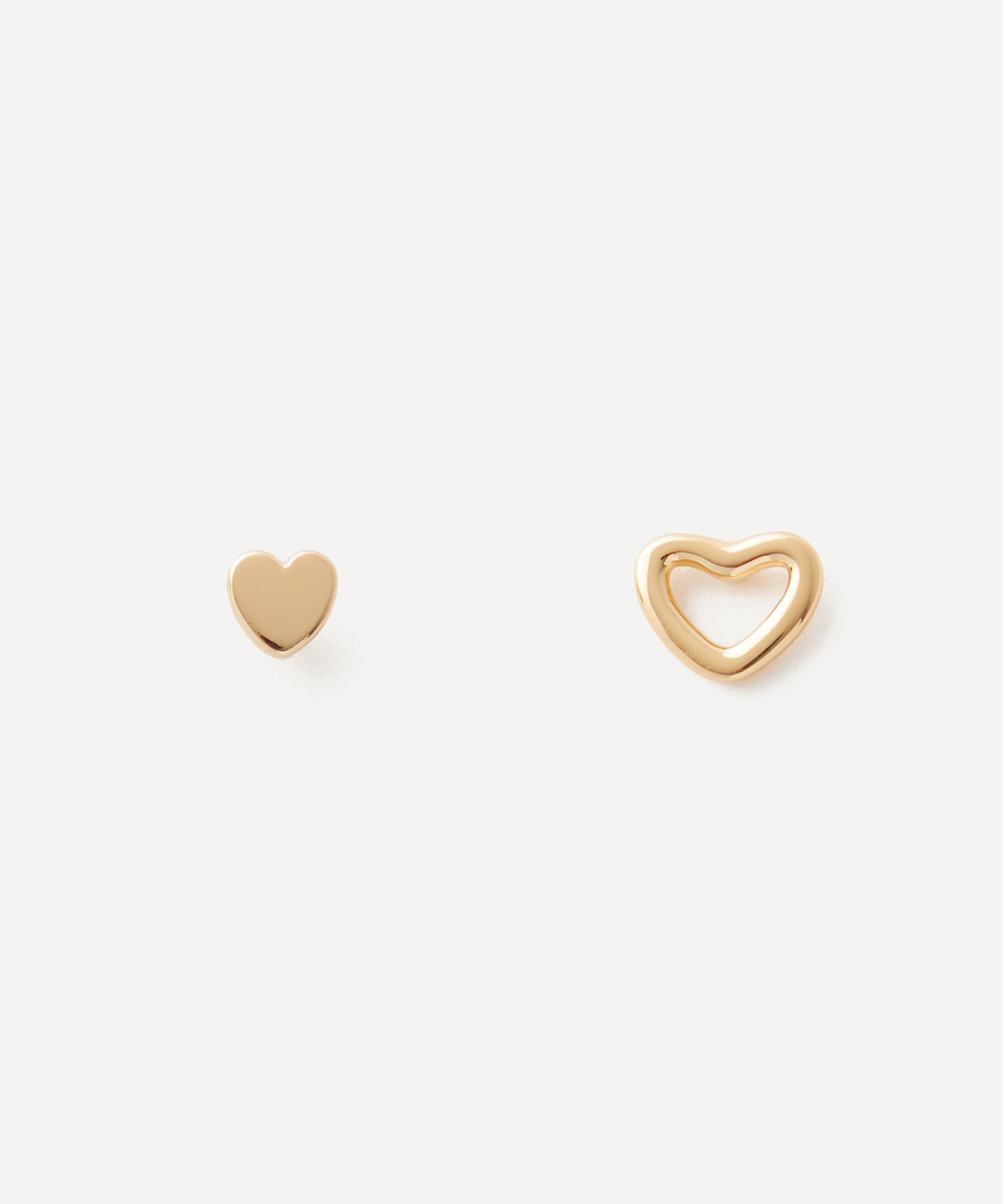 Auree - 18ct Gold-Plated Vermeil Silver Verona Mini Heart Stud Earrings Set of Two image number 0