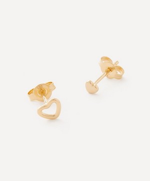 Auree - 18ct Gold-Plated Vermeil Silver Verona Mini Heart Stud Earrings Set of Two image number 1