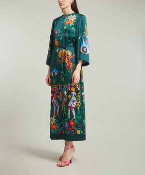 ALEMAIS - Agatha Silk Satin Midi-Dress image number 2