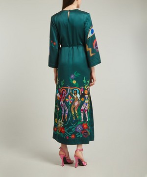 ALEMAIS - Agatha Silk Satin Midi-Dress image number 3