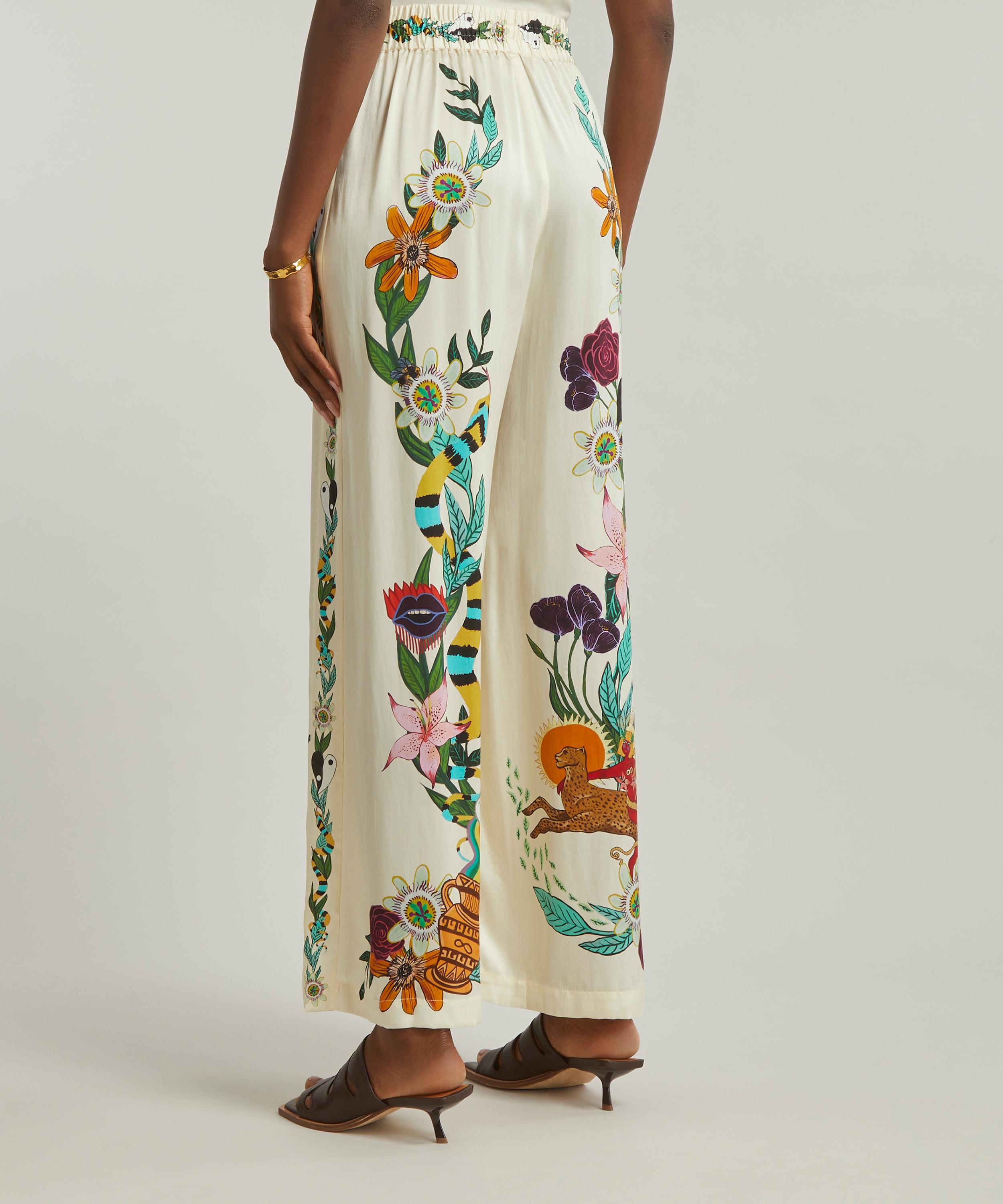 Printed Wide Leg Trousers