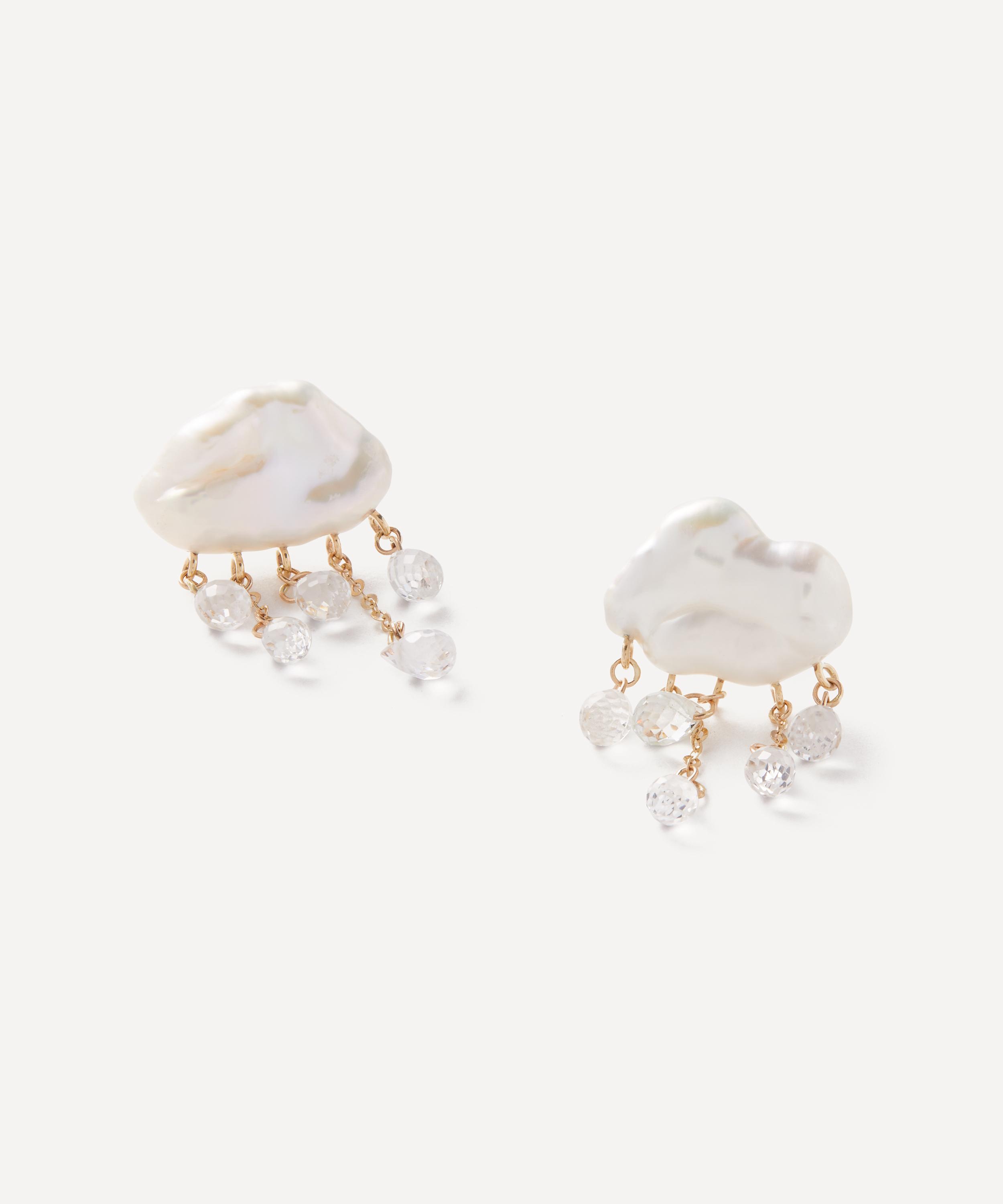 Rachel Quinn - 14ct Gold Monsoon Stud Earrings image number 1