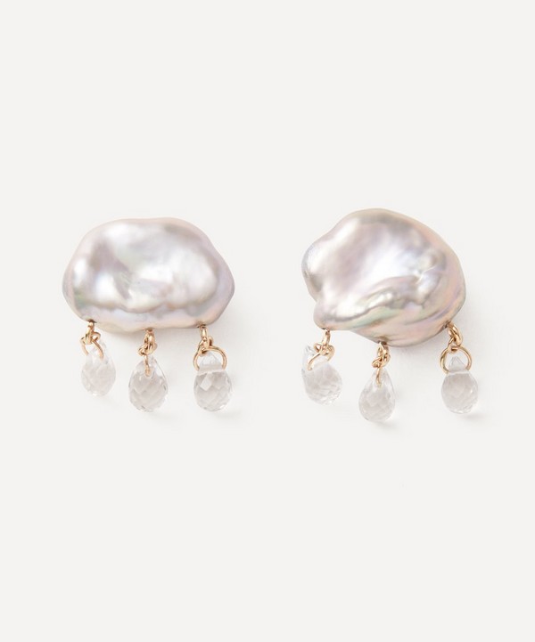 Rachel Quinn - 14ct Gold Rainy Day Pearl Stud Earrings image number null