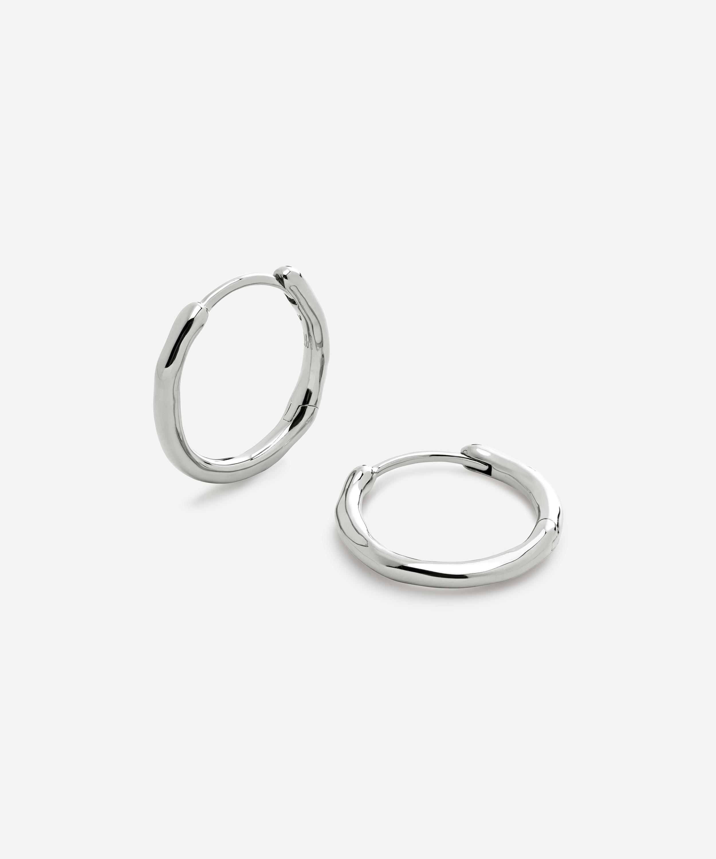 Monica Vinader - Sterling Silver Siren Muse Small Hoop Earrings image number 0
