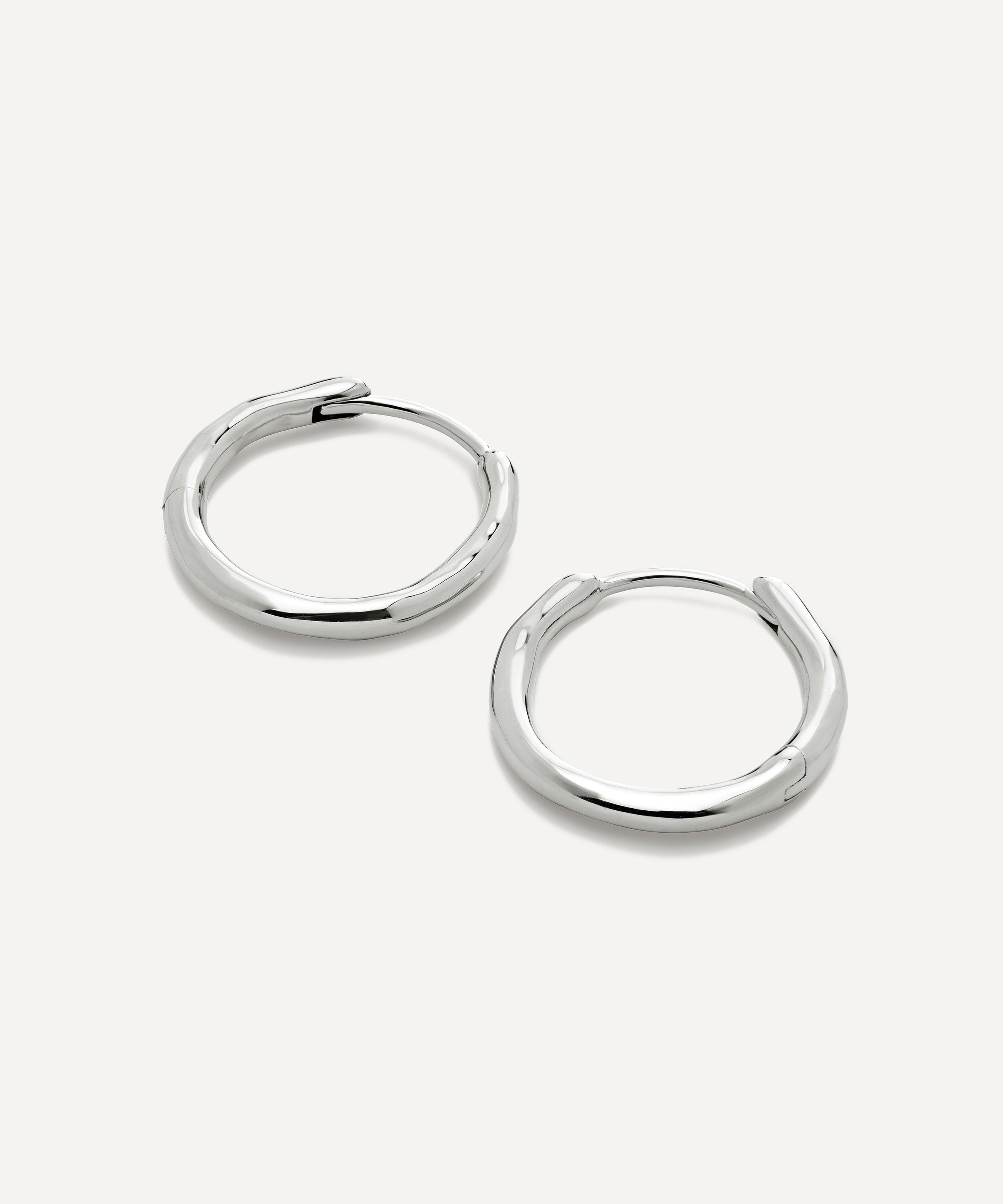 Monica Vinader - Sterling Silver Siren Muse Small Hoop Earrings image number 1