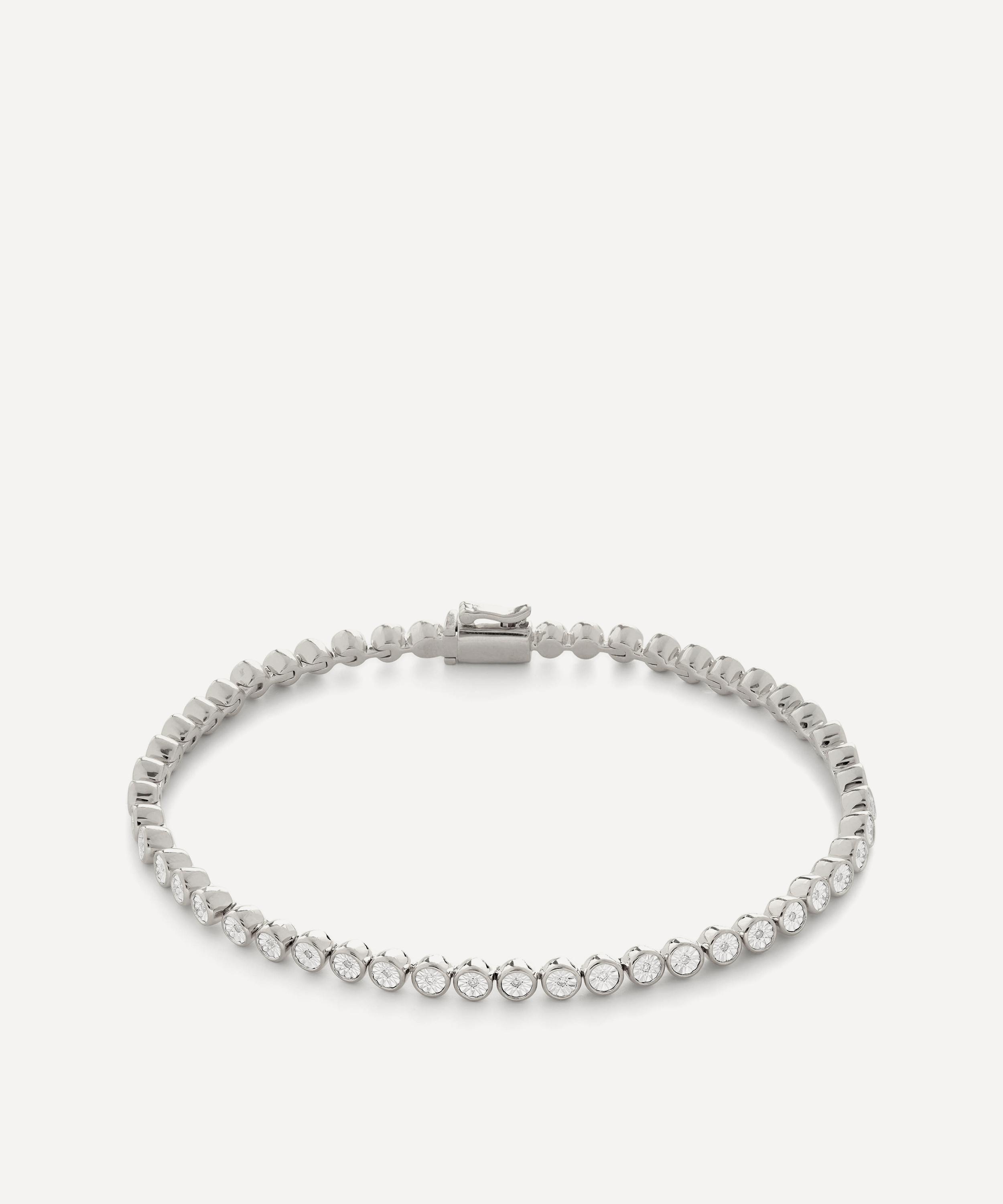 Monica Vinader - Sterling Silver Diamond Essential Tennis Bracelet image number 0