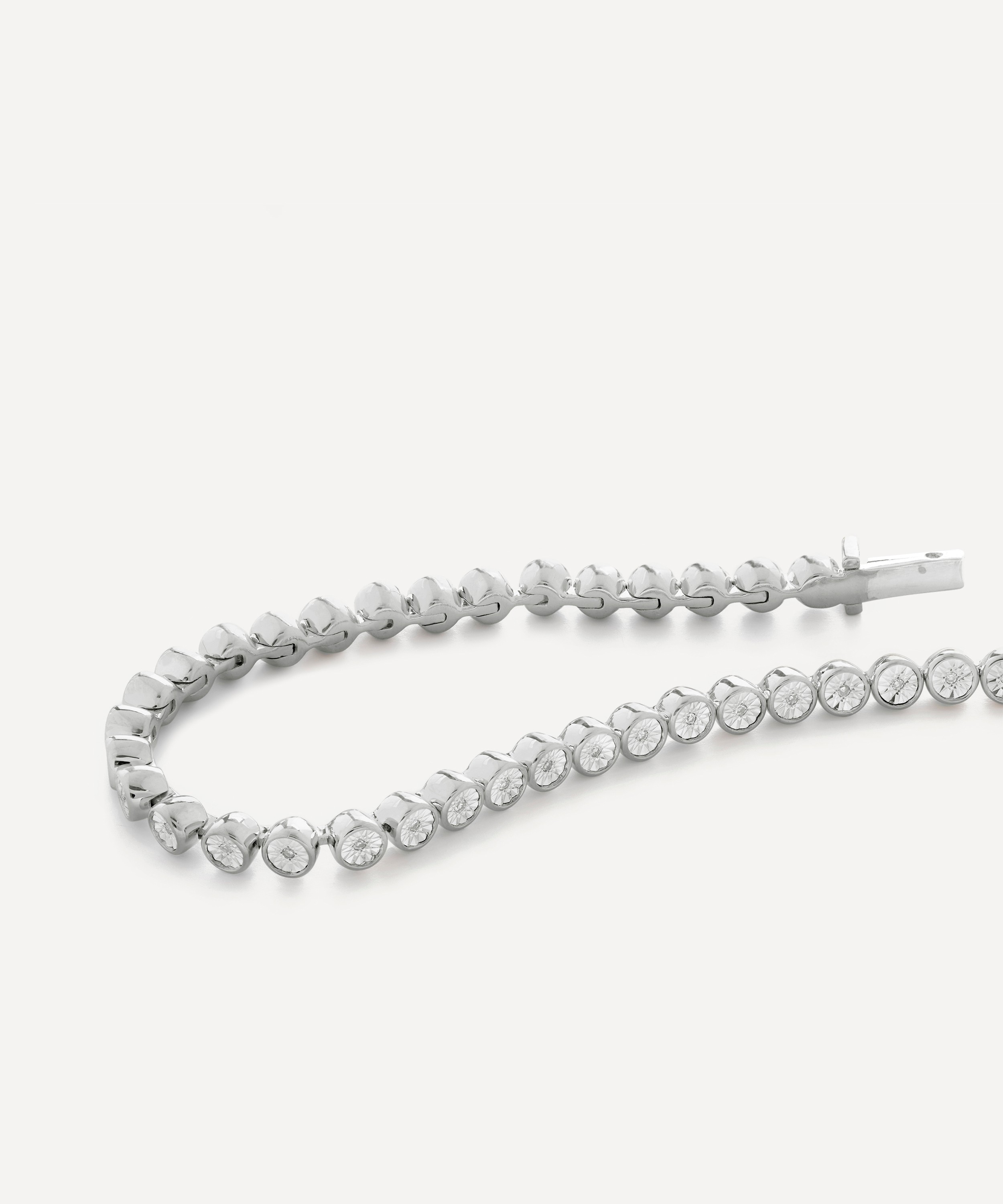 Monica Vinader - Sterling Silver Diamond Essential Tennis Bracelet image number 2