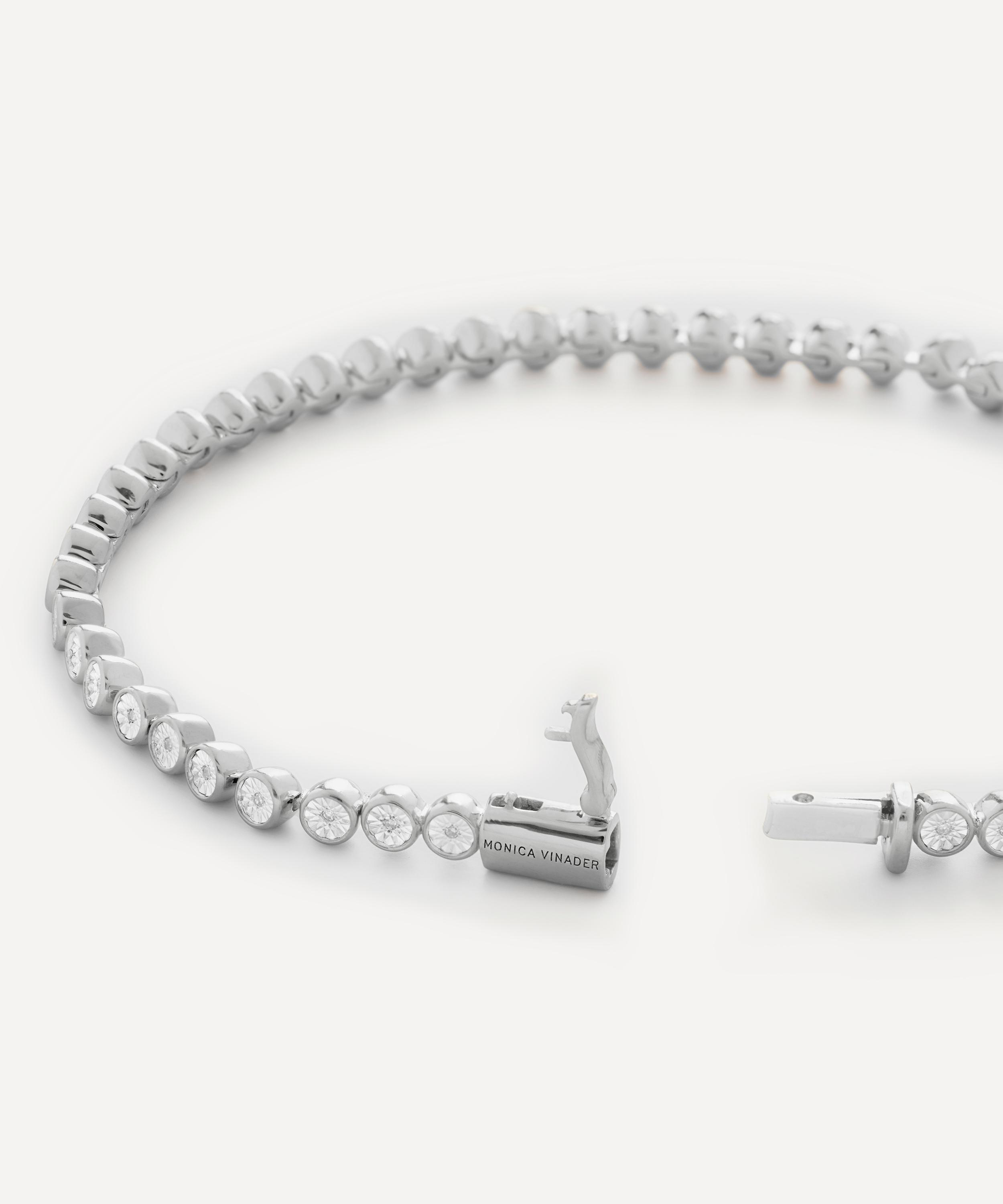 Monica Vinader - Sterling Silver Diamond Essential Tennis Bracelet image number 3