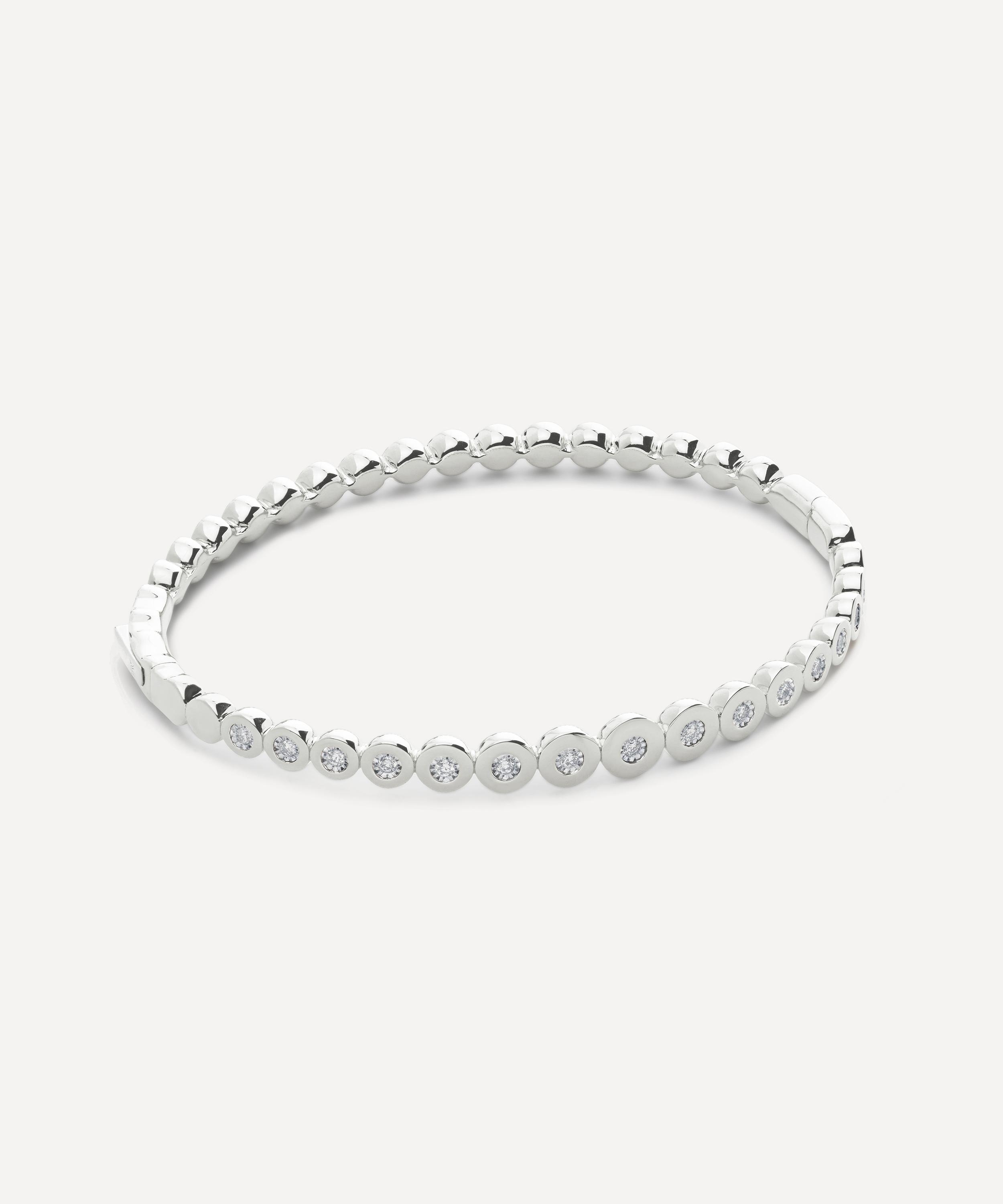 Monica Vinader - Sterling Silver Diamond Graduated Bangle Bracelet