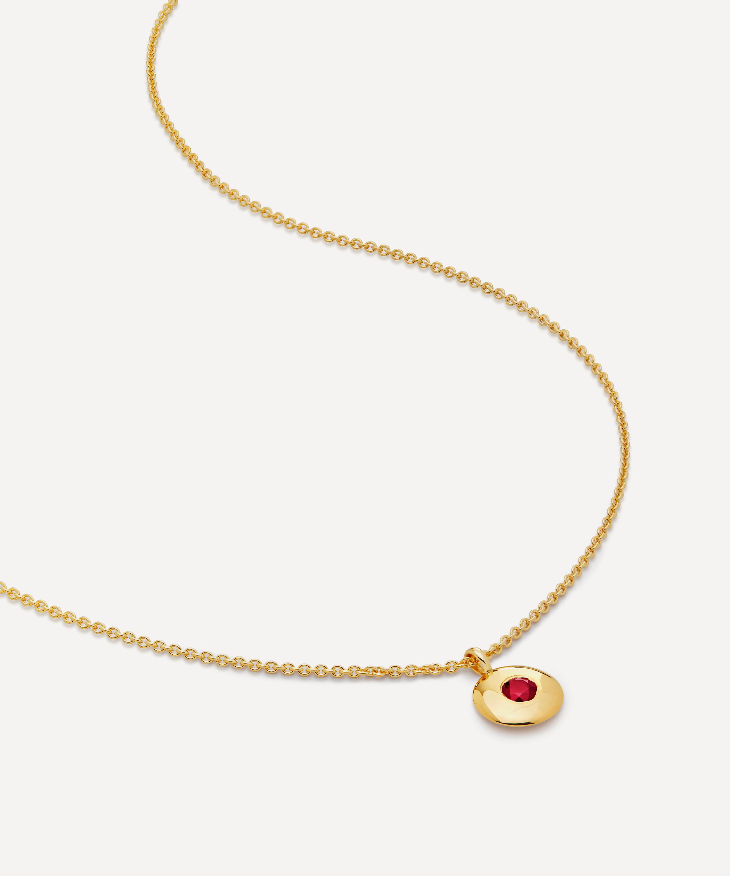 Monica Vinader - 18ct Gold-Plated Vermeil Silver Red Garnet Birthstone Pendant Necklace image number 0