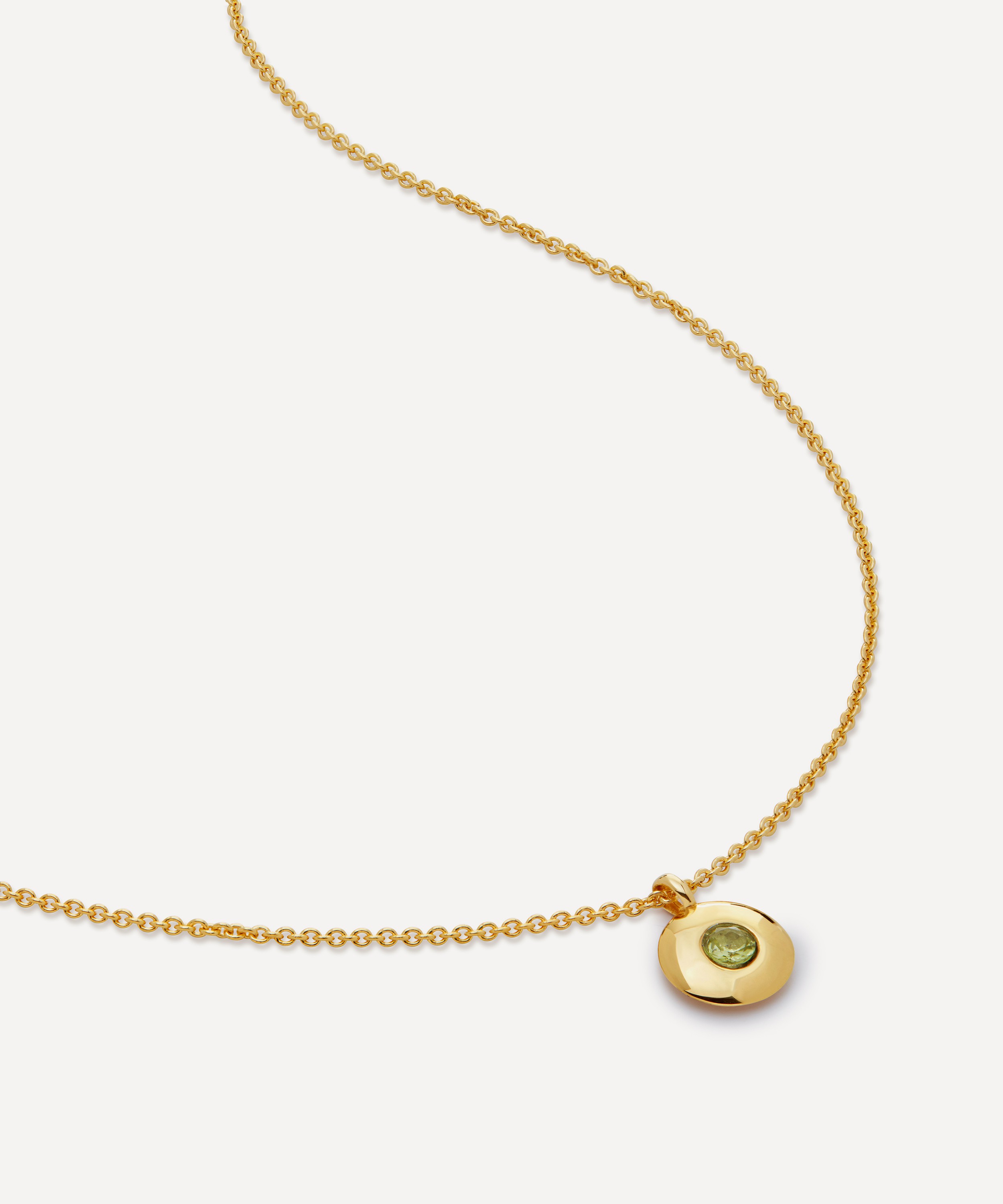 Monica Vinader - 18ct Gold-Plated Vermeil Silver Peridot Birthstone Pendant Necklace image number 0