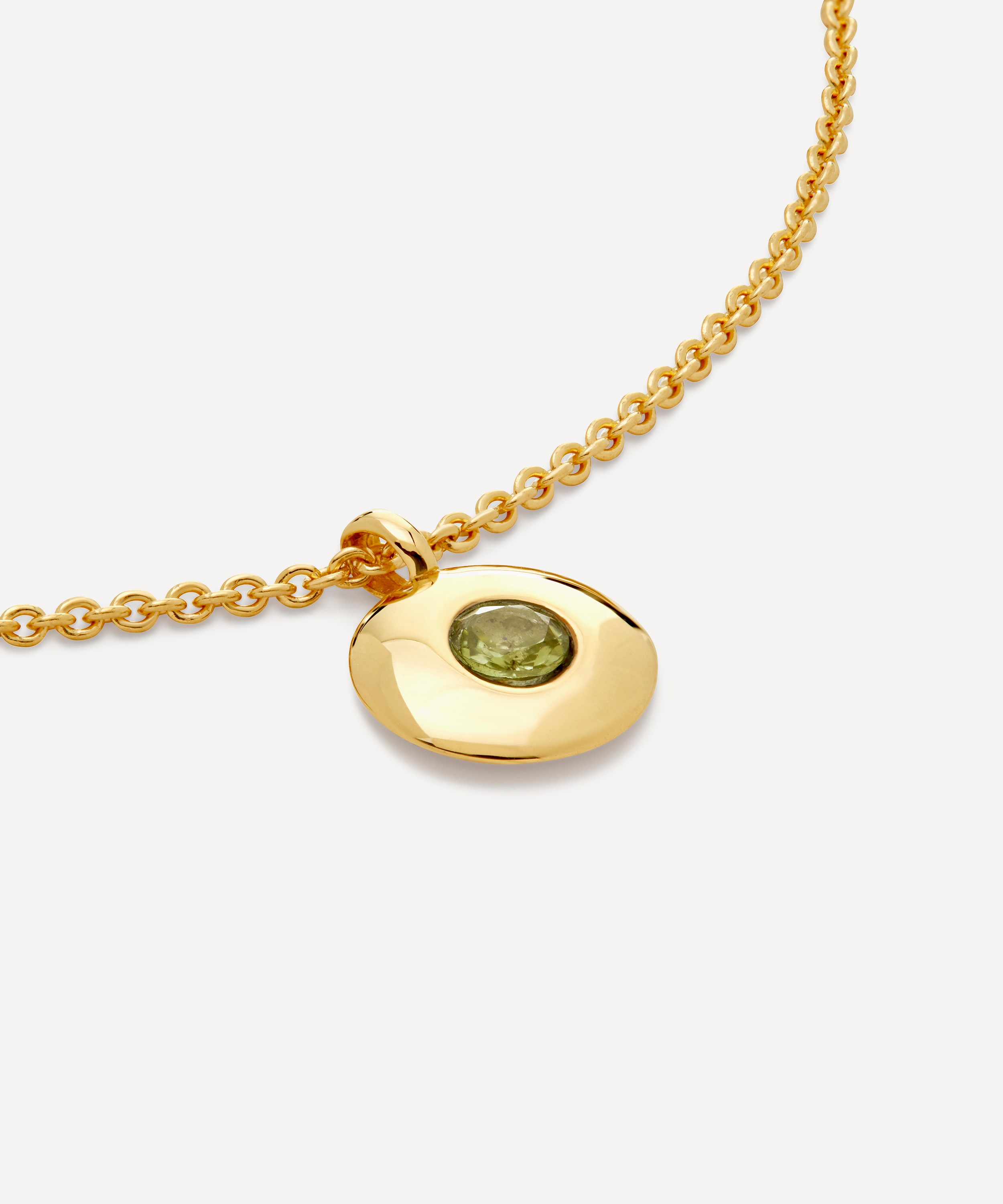 Monica Vinader - 18ct Gold-Plated Vermeil Silver Peridot Birthstone Pendant Necklace image number 1