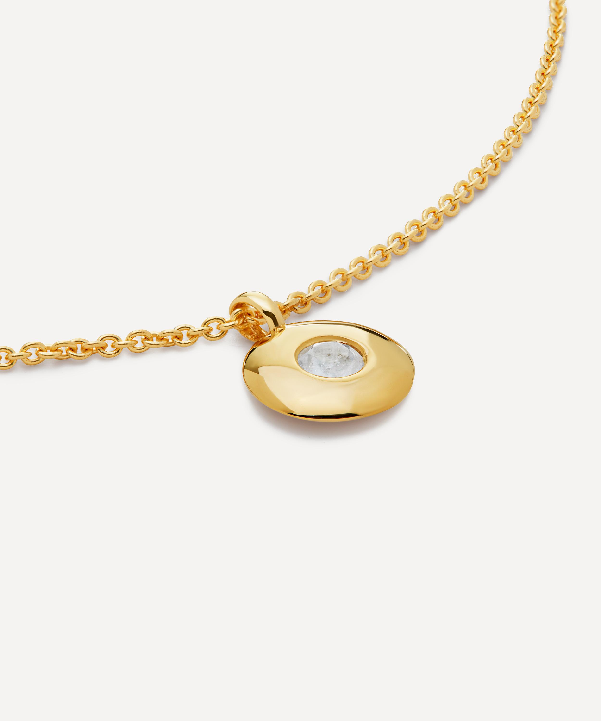 Monica Vinader - 18ct Gold-Plated Vermeil Silver Moonstone Birthstone Pendant Necklace image number 1