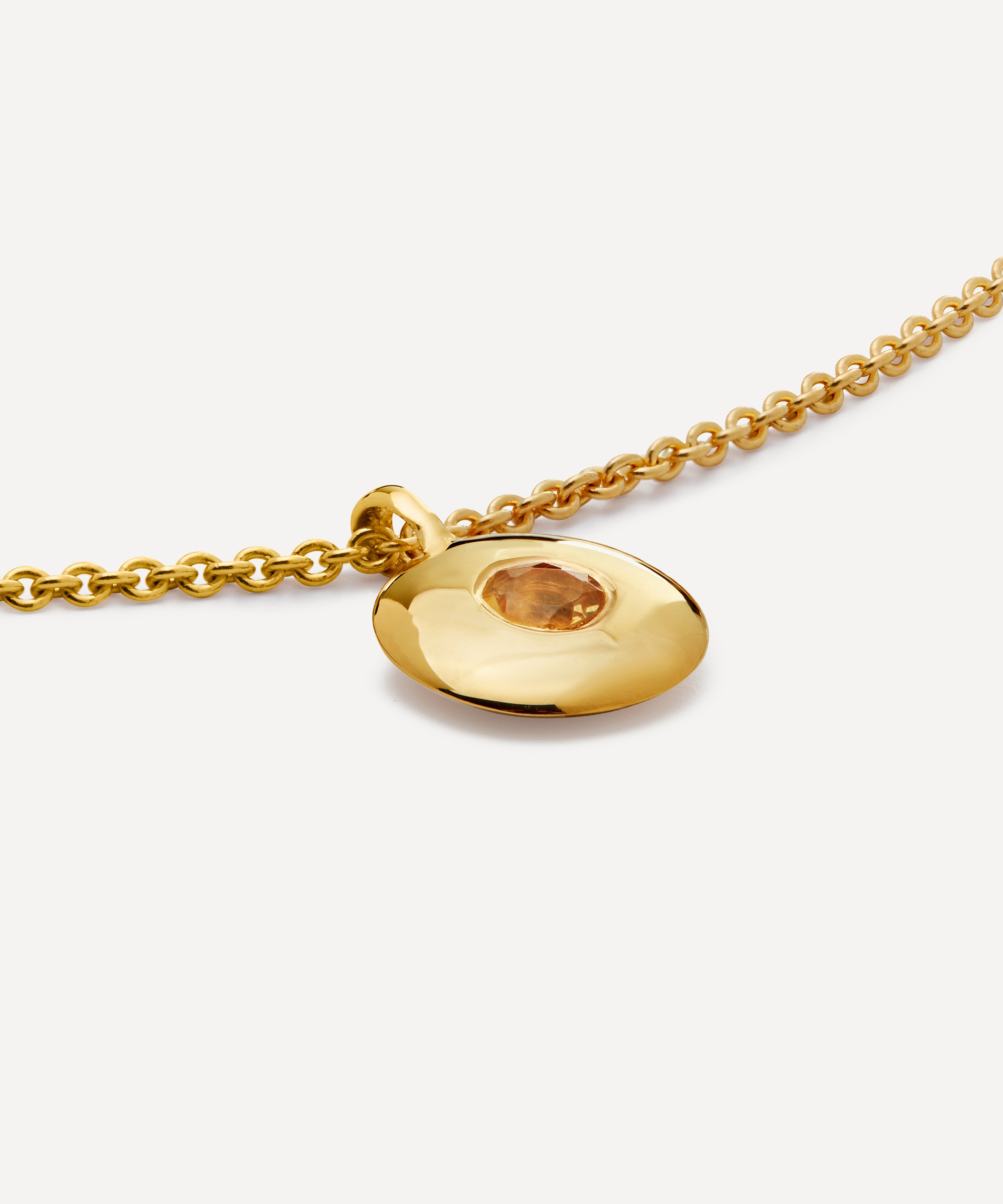 Monica Vinader - 18ct Gold-Plated Vermeil Silver Citrine Birthstone Pendant Necklace image number 1