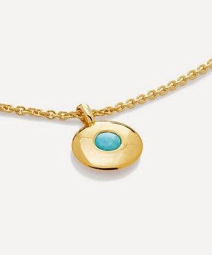 Monica Vinader - 18ct Gold-Plated Vermeil Silver Turquoise Birthstone Pendant Necklace image number 1