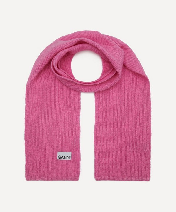 Ganni - Logo Patch Knit Scarf image number null