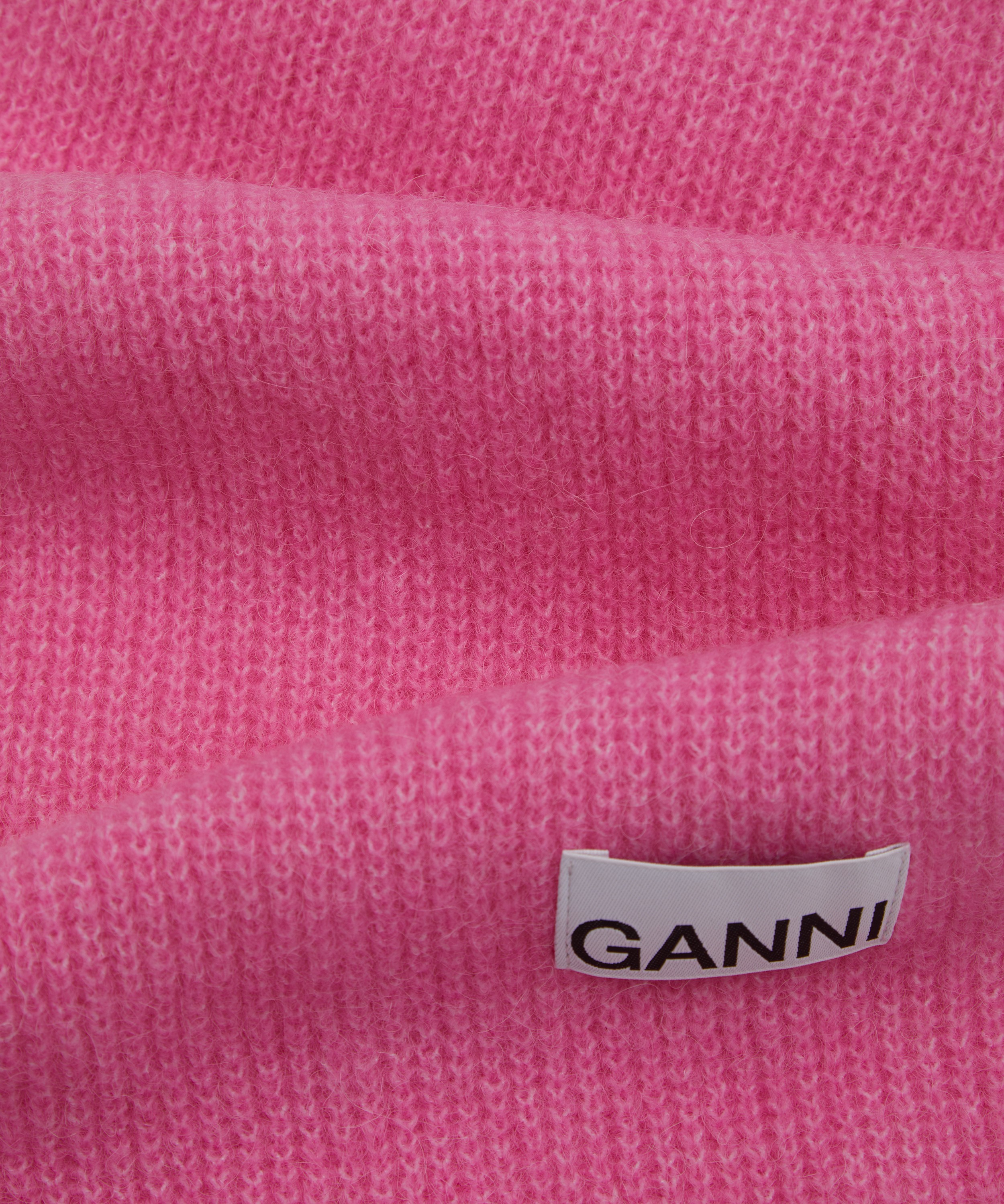 Ganni - Logo Patch Knit Scarf image number 3