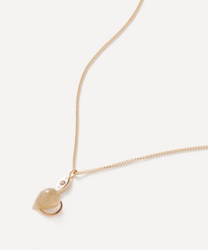 Melissa Joy Manning - 14ct Gold Classic Diamond and Labradorite Drop Pendant Necklace image number 0
