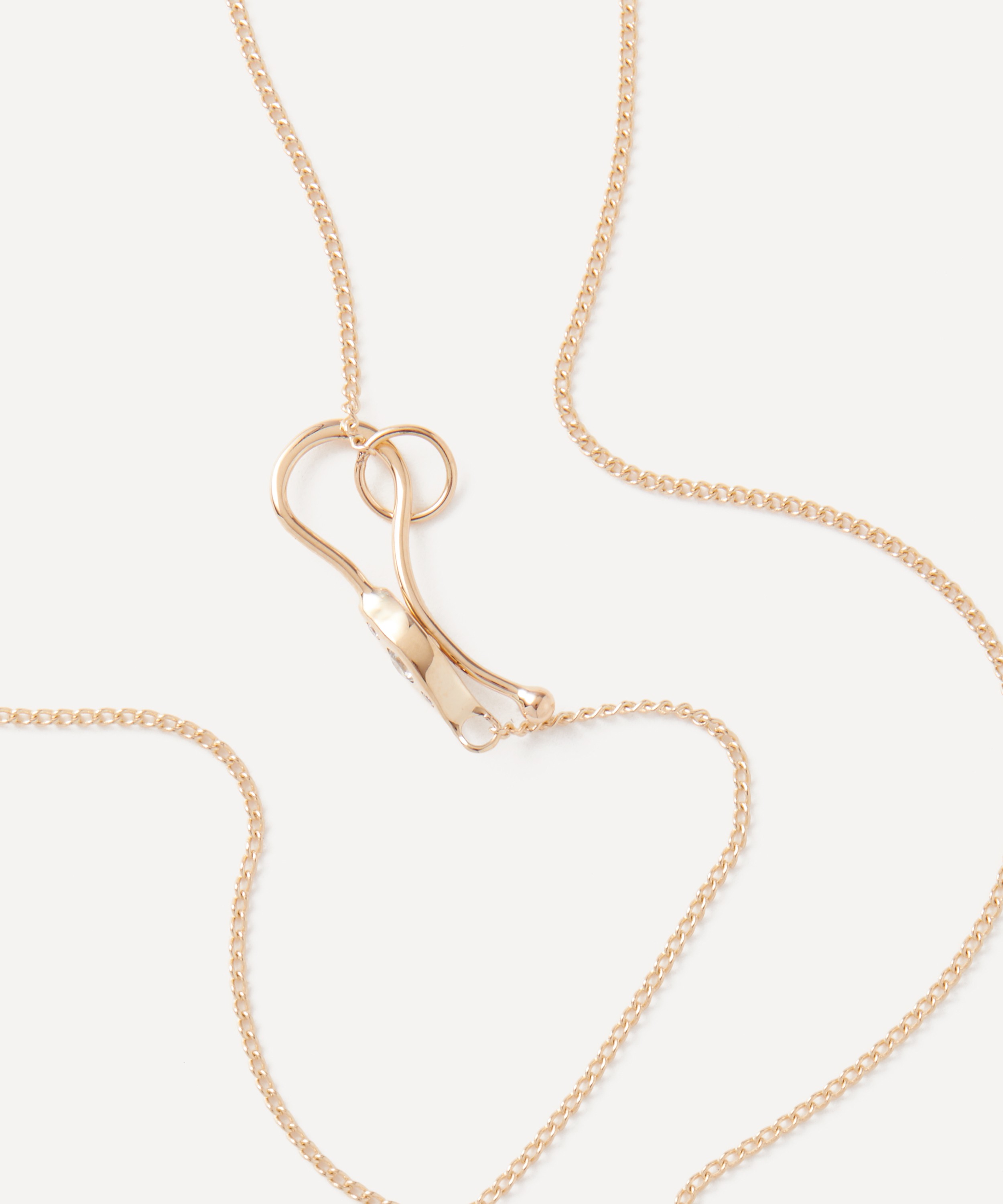 Melissa Joy Manning - 14ct Gold Classic Diamond and Aquamarine Drop Pendant Necklace image number 2