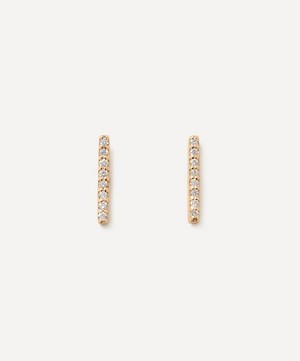 Melissa Joy Manning - 14ct Gold Diamond Linear Stud Earrings image number 0