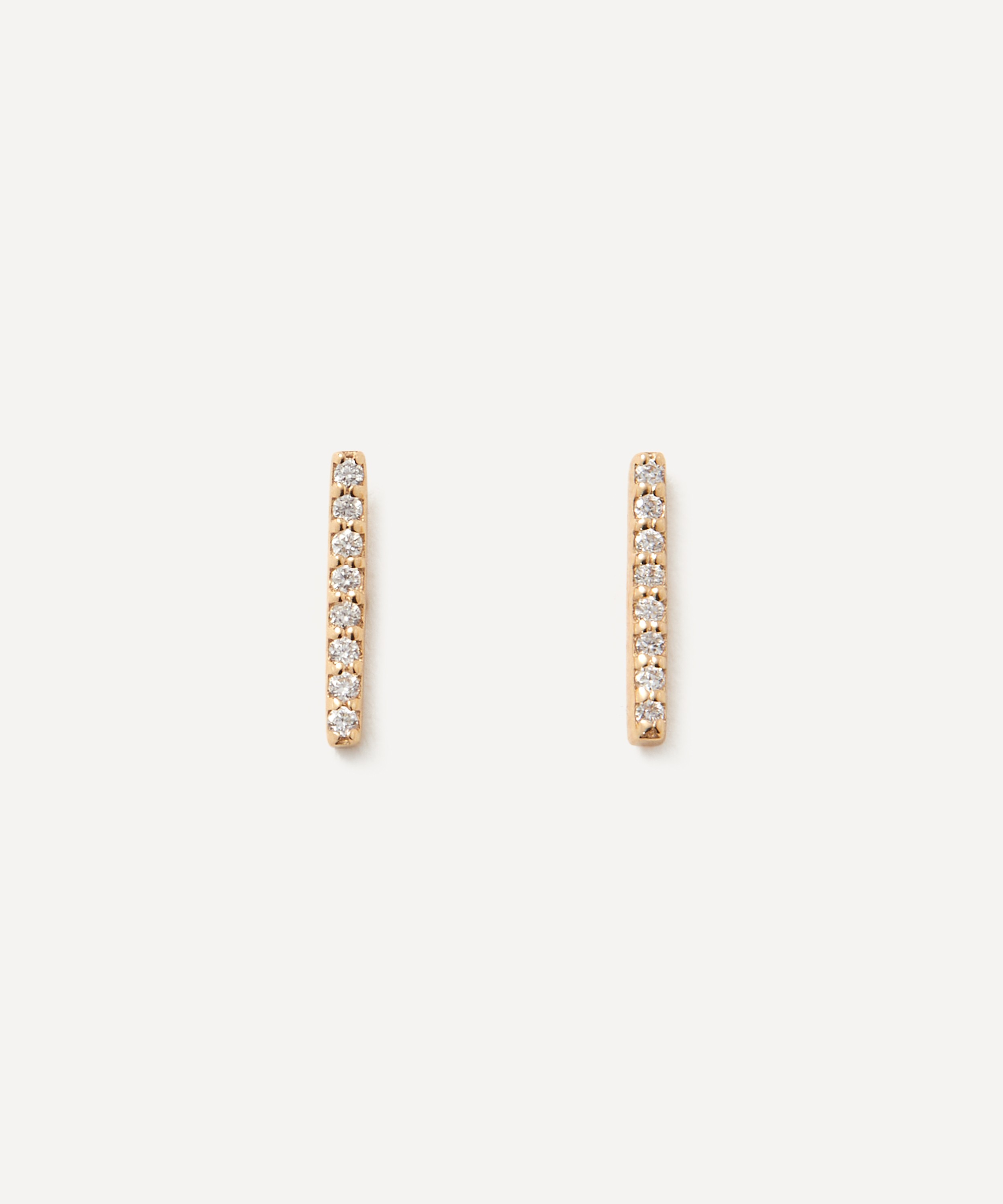 Melissa Joy Manning - 14ct Gold Diamond Linear Stud Earrings