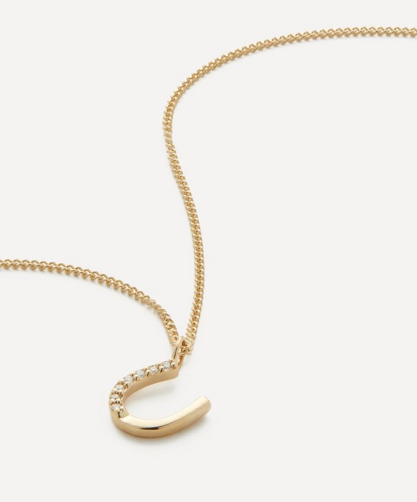Melissa Joy Manning - 14ct Gold Diamond Horseshoe Necklace