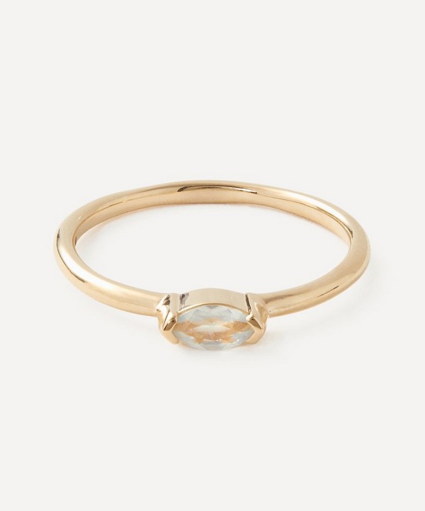 Melissa Joy Manning - 14ct Gold Simple Armoured Marquise Diamond Ring image number null