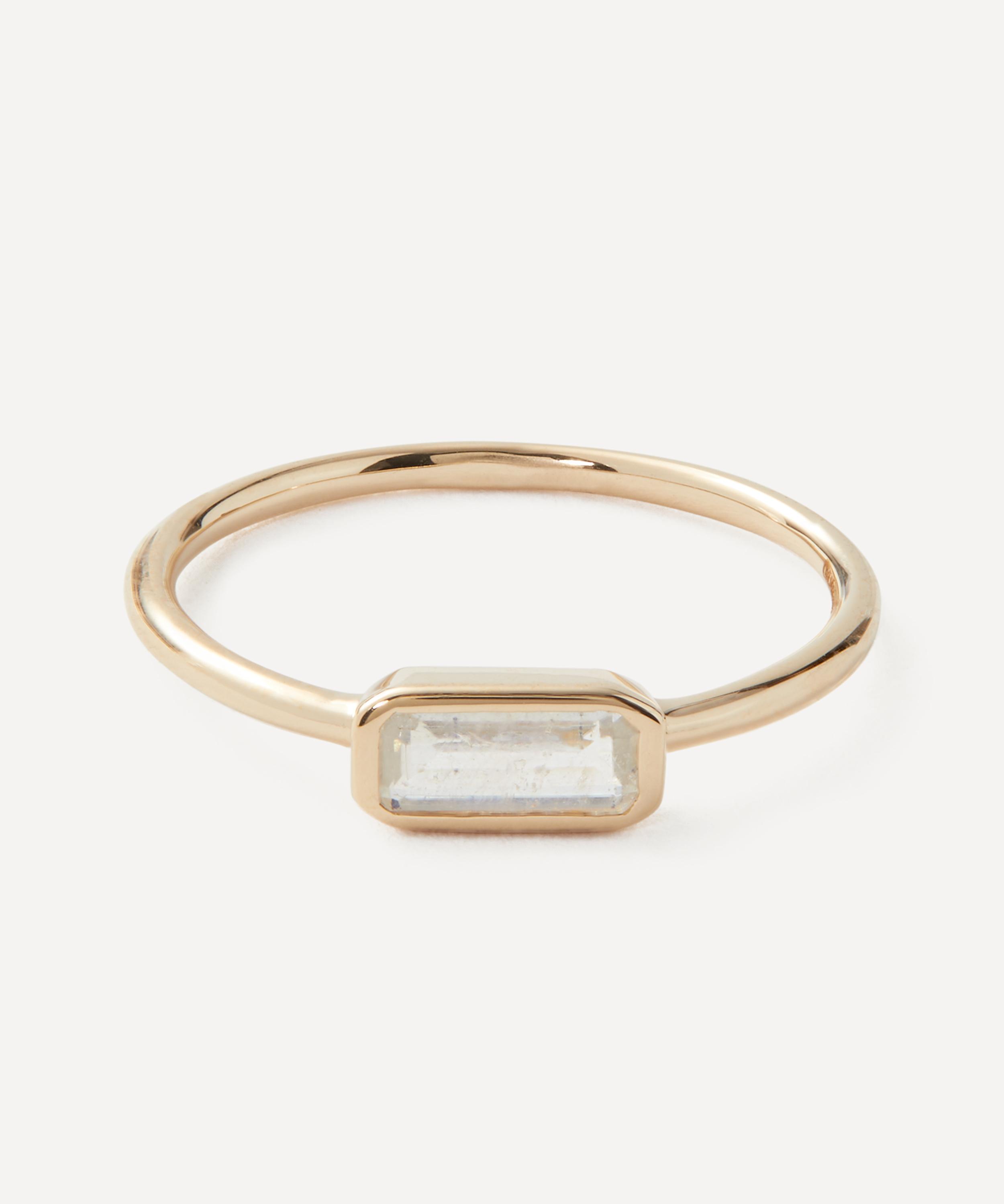 Melissa Joy Manning - 14ct Gold Simple Cityscape Aquamarine Ring