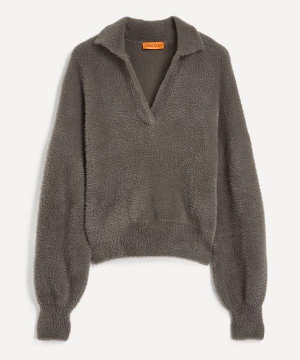 Stine Goya - Naia Taupe Fluffy-Knit Jumper image number null