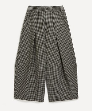 YMC - Deadbeat Gingham Check Wide-Leg Trousers image number 0