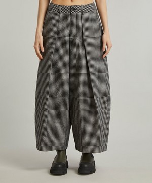 YMC - Deadbeat Gingham Check Wide-Leg Trousers image number 2