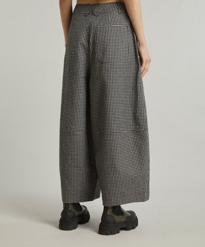 YMC - Deadbeat Gingham Check Wide-Leg Trousers image number 3