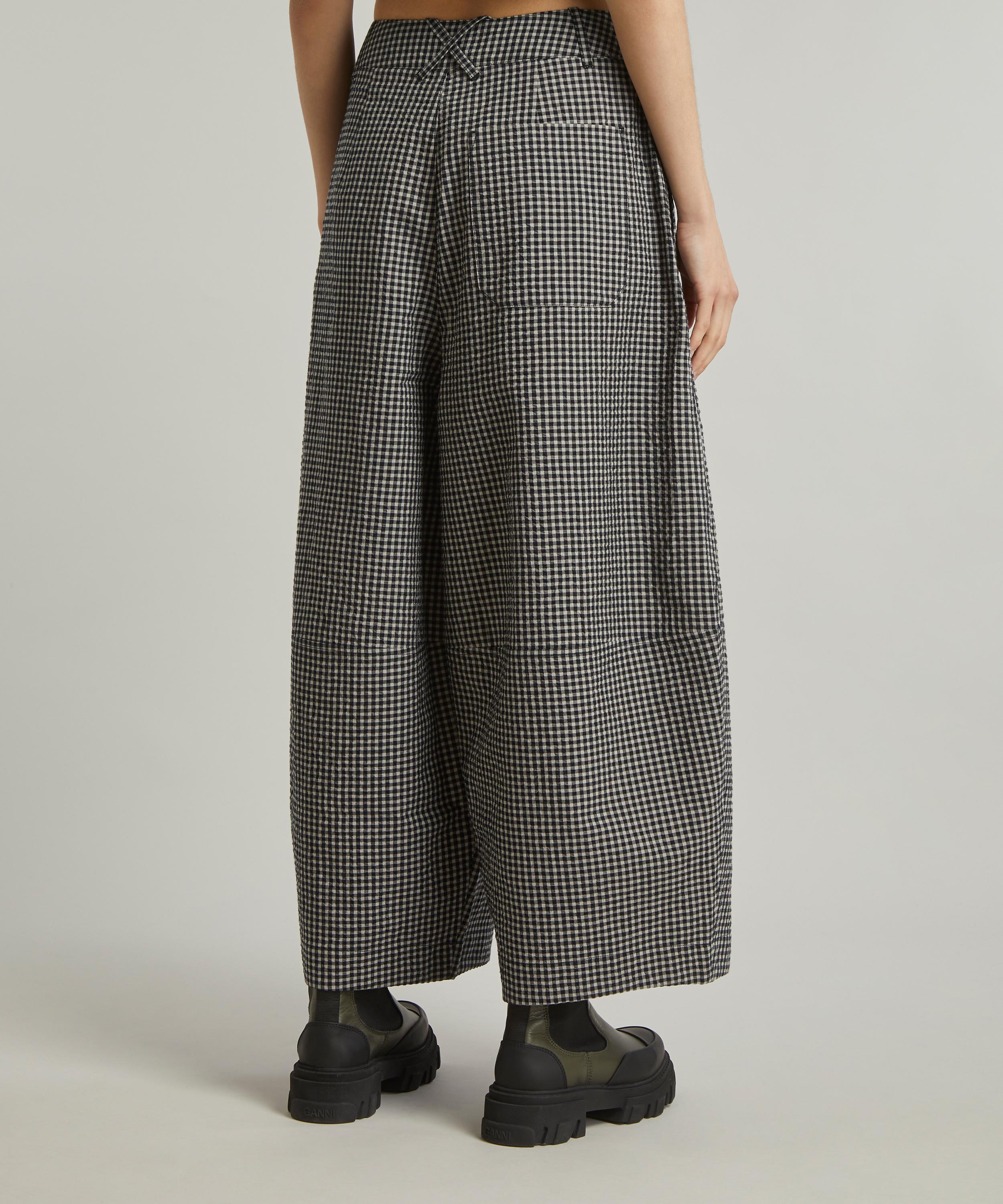 Checkered wide leg trousers best sale