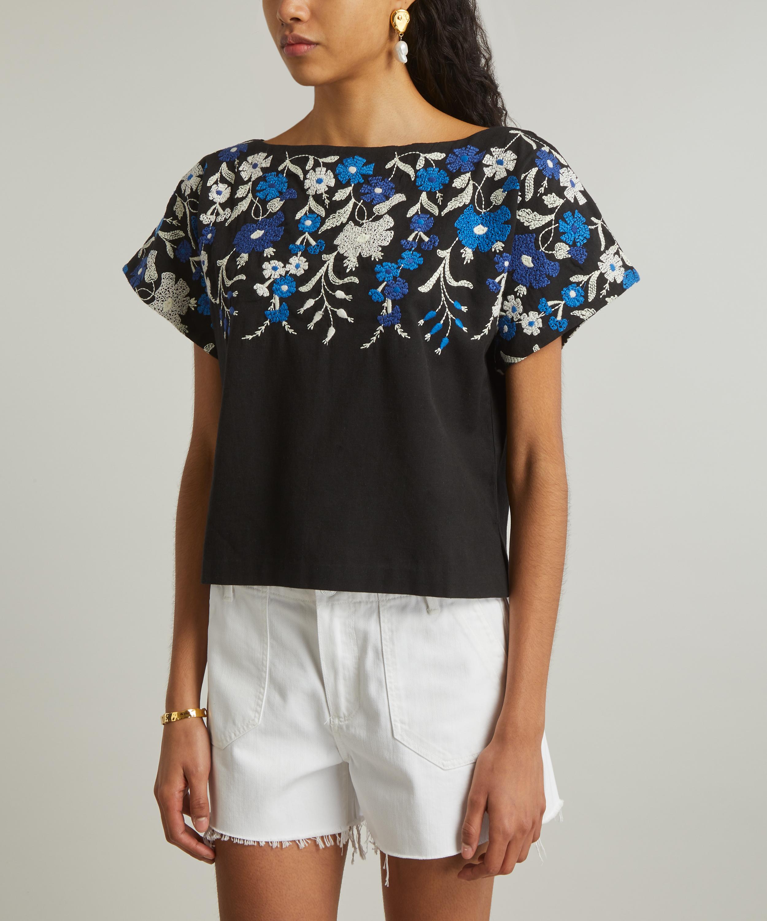 YMC Magnolia Embroidered Short-Sleeve Top | Liberty