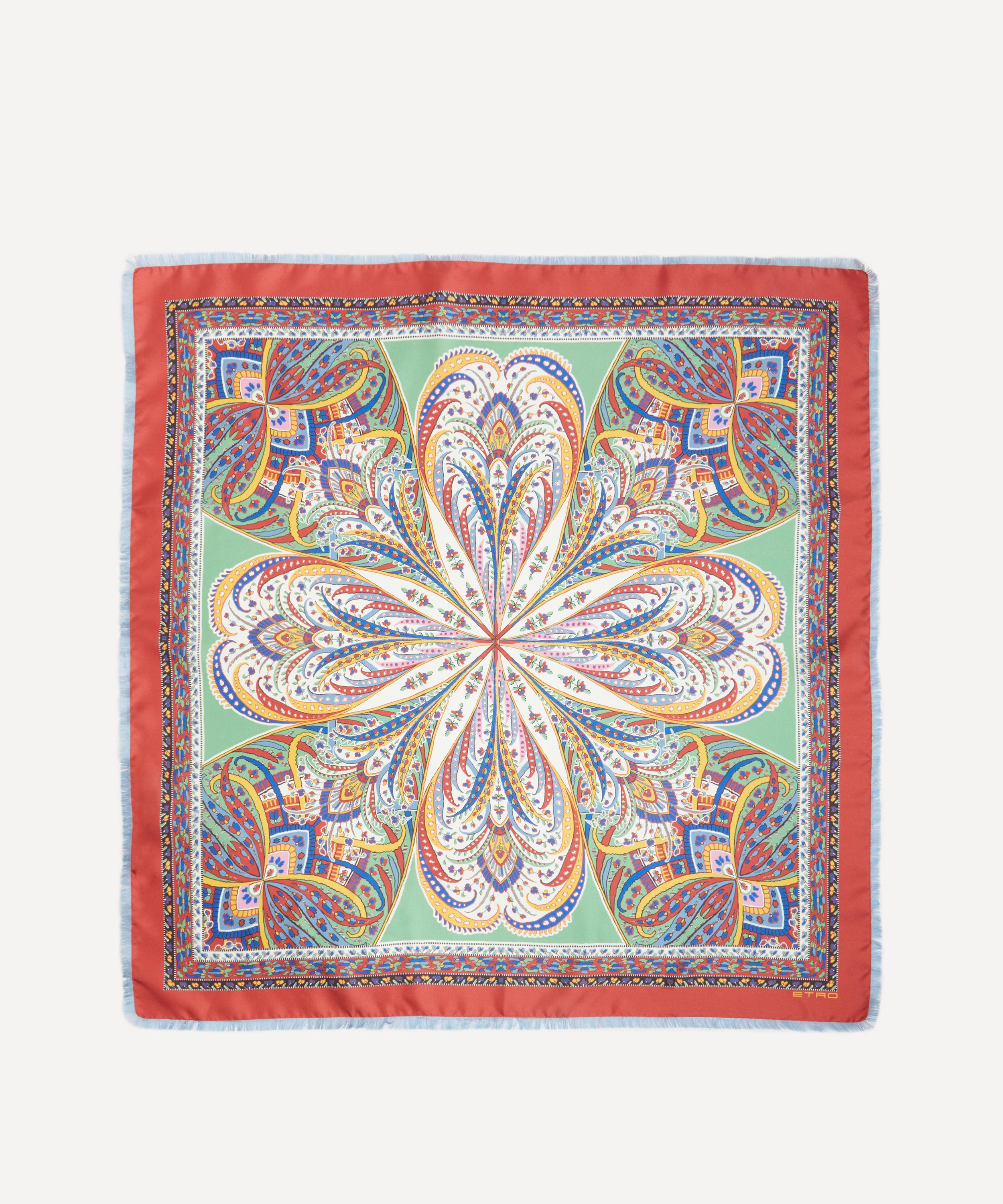 Etro - Multicolour Paisley Silk Square Scarf image number 1