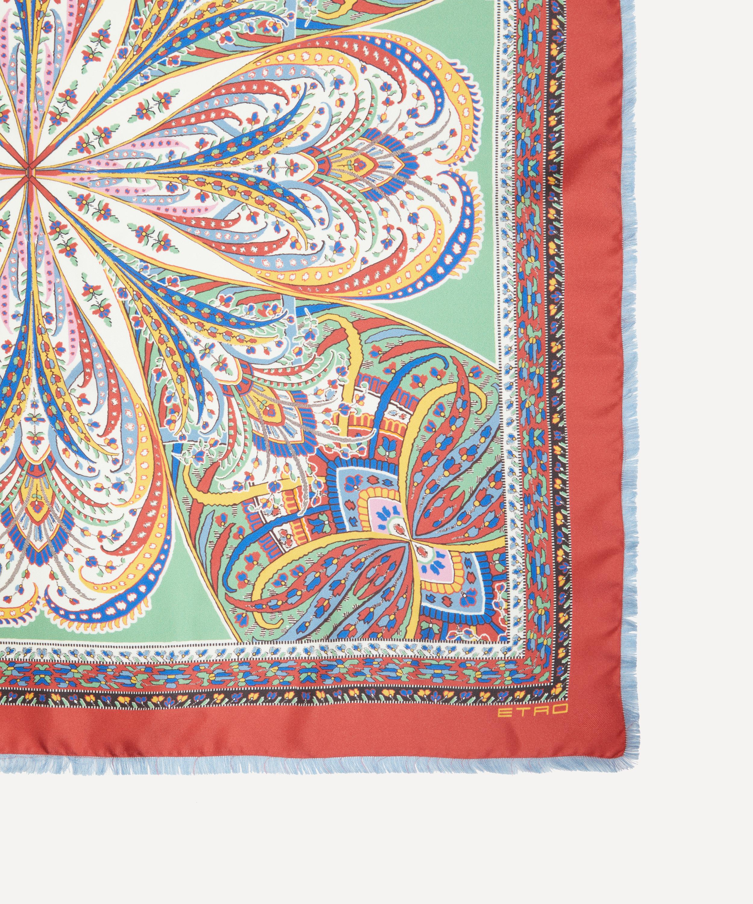 Etro - Multicolour Paisley Silk Square Scarf image number 2