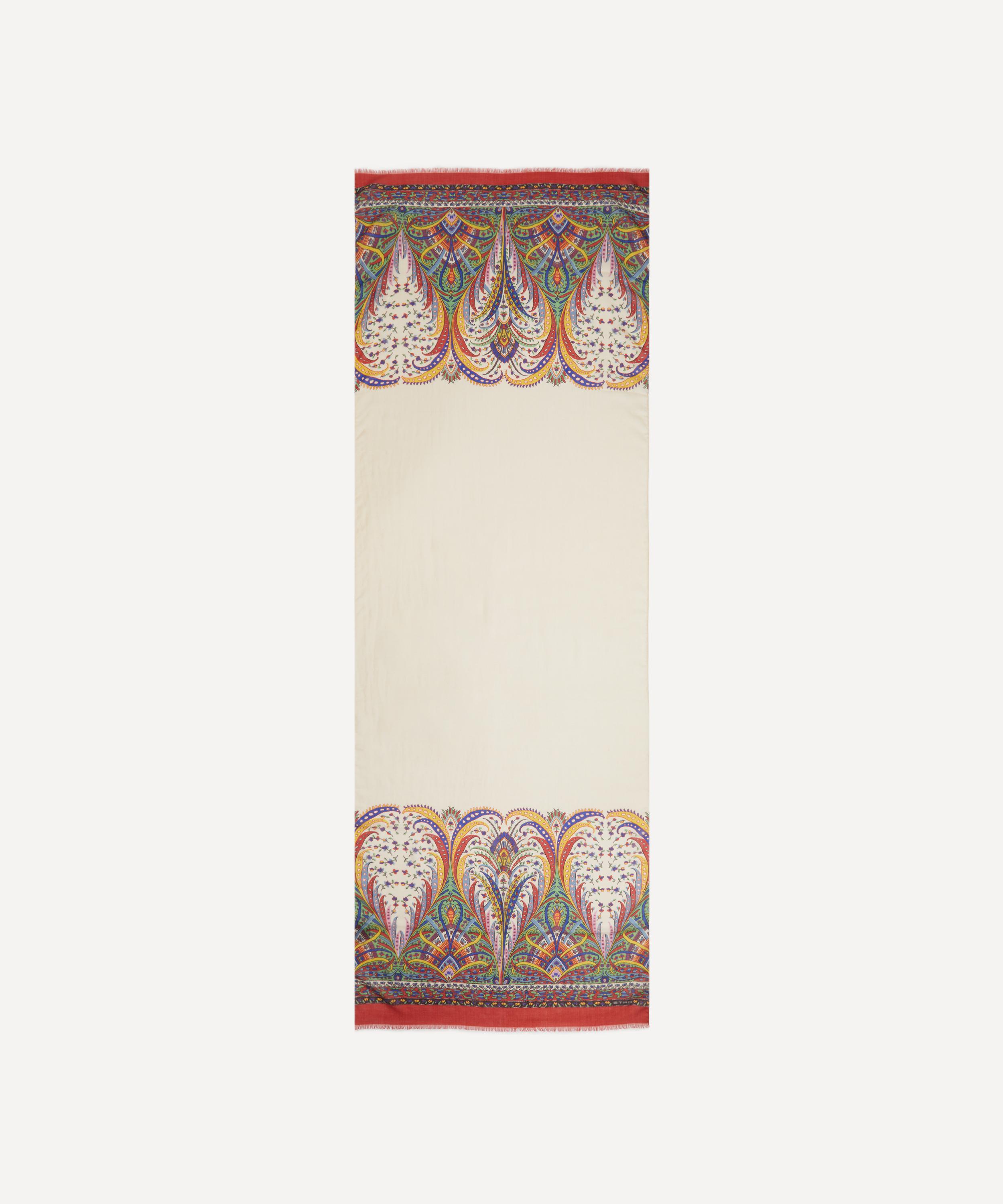 Etro - Multicolour Paisley Print Trim Scarf image number 1