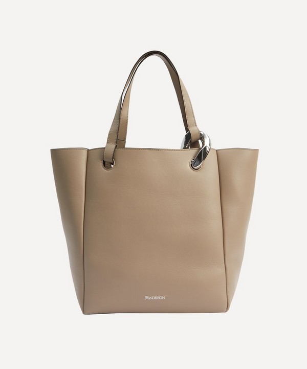 JW Anderson - Corner Taupe Leather Tote Bag image number null