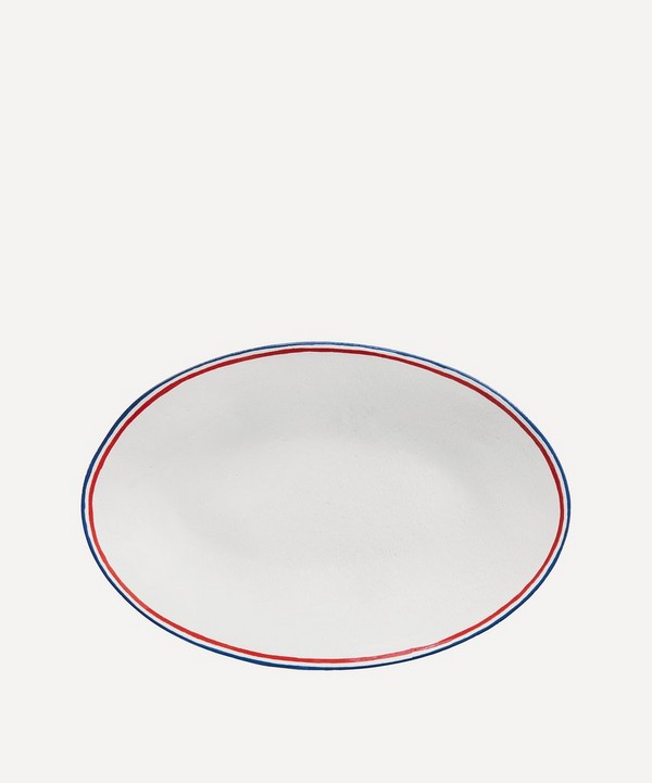 Astier de Villatte - Tricolore Large Oval Platter image number null