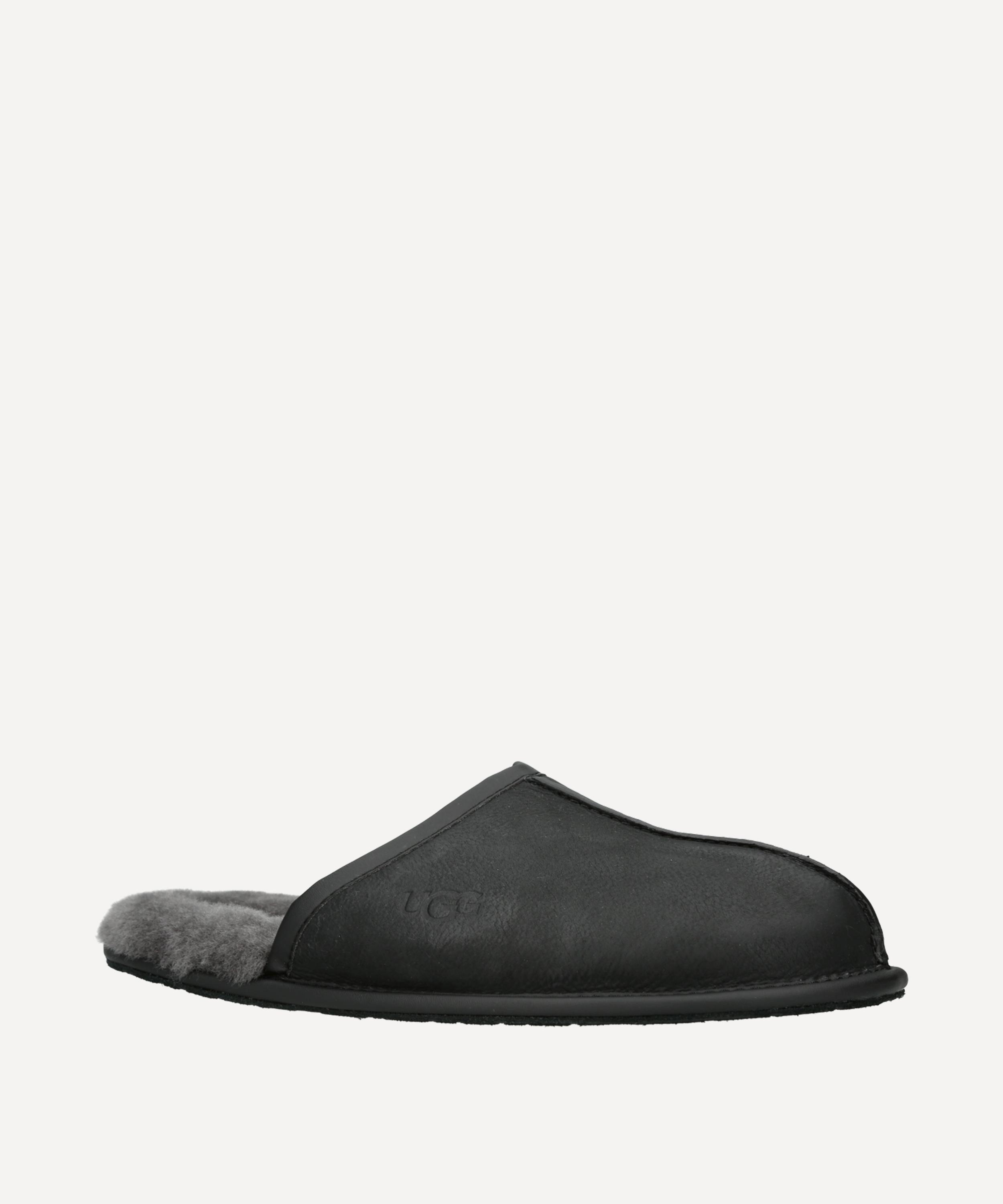 Ugg Black Leather Scuff Slippers | Liberty