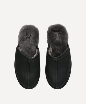 Ugg - Black Leather Scuff Slippers image number 1