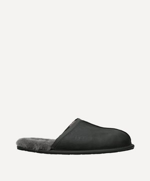 Ugg - Black Leather Scuff Slippers image number 3
