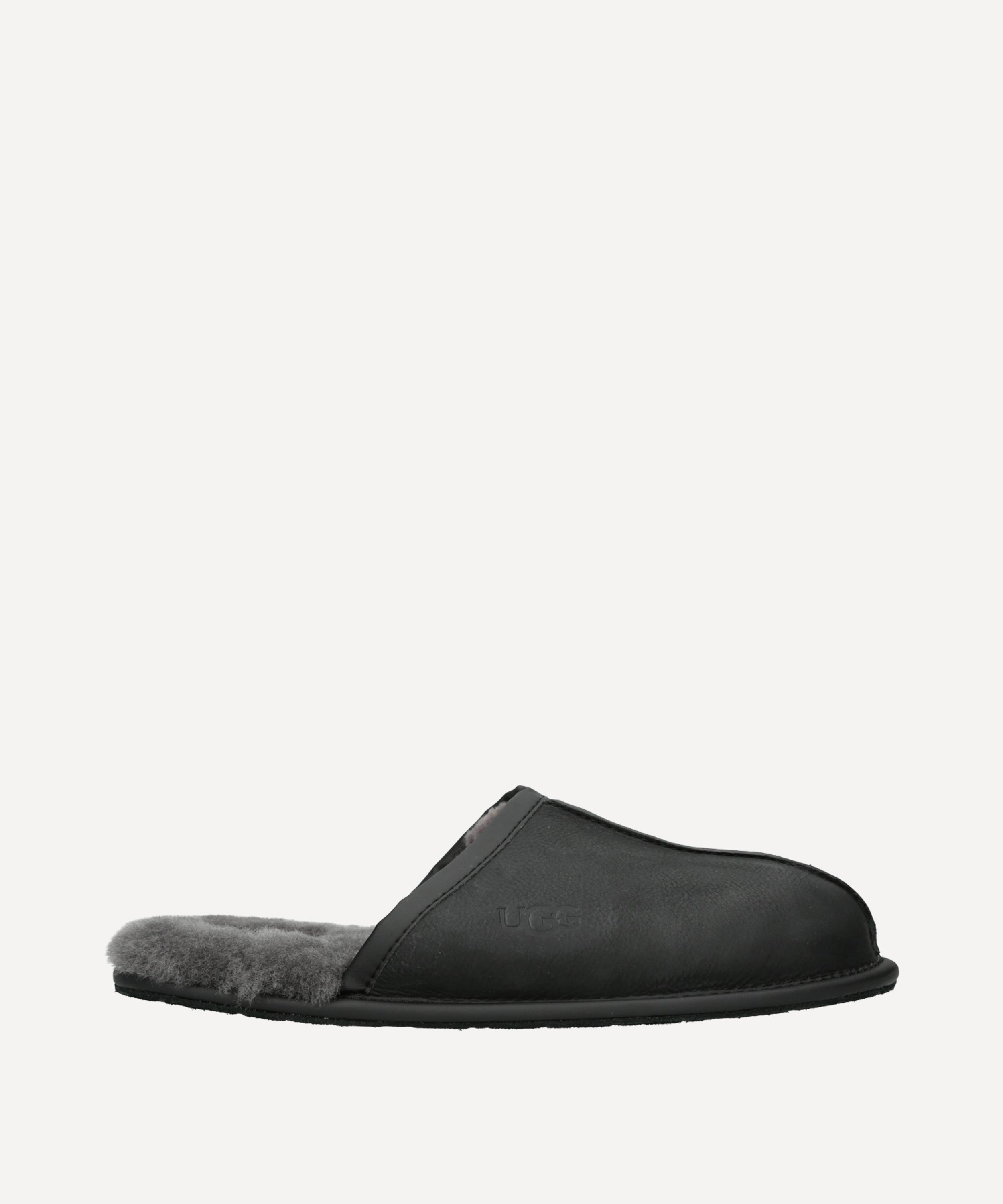 Black leather 2024 ugg slippers