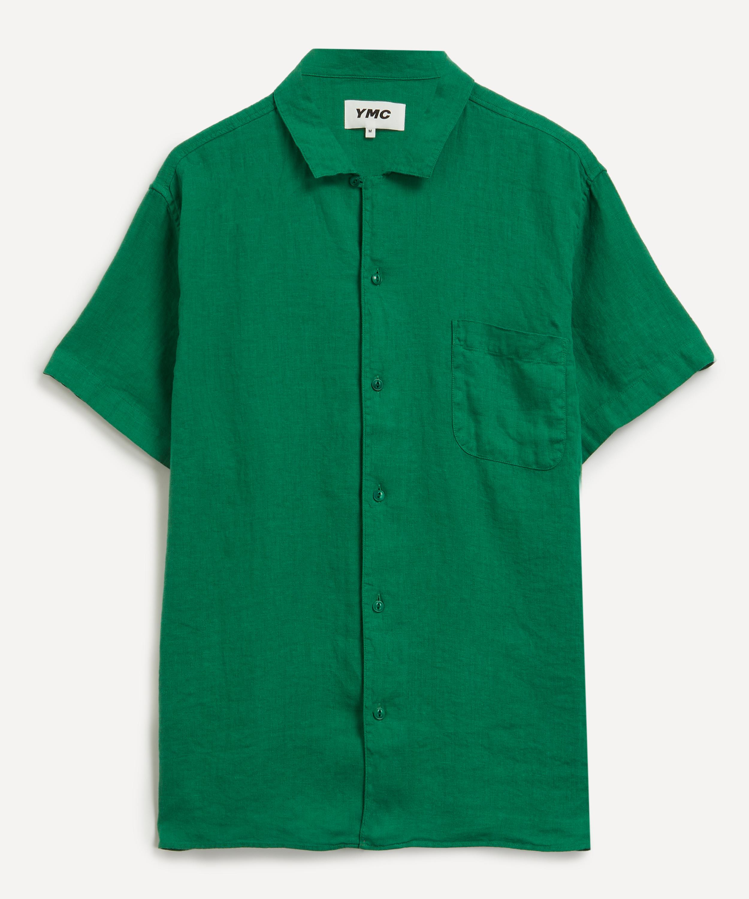 YMC - Malick Green Linen Short-Sleeve Shirt