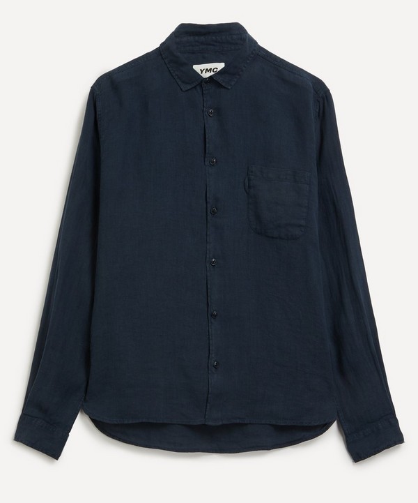 YMC - Curtis Navy Linen Shirt image number null