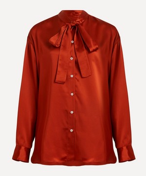 BEARE PARK - Silk Shirt With Neck Tie image number 0