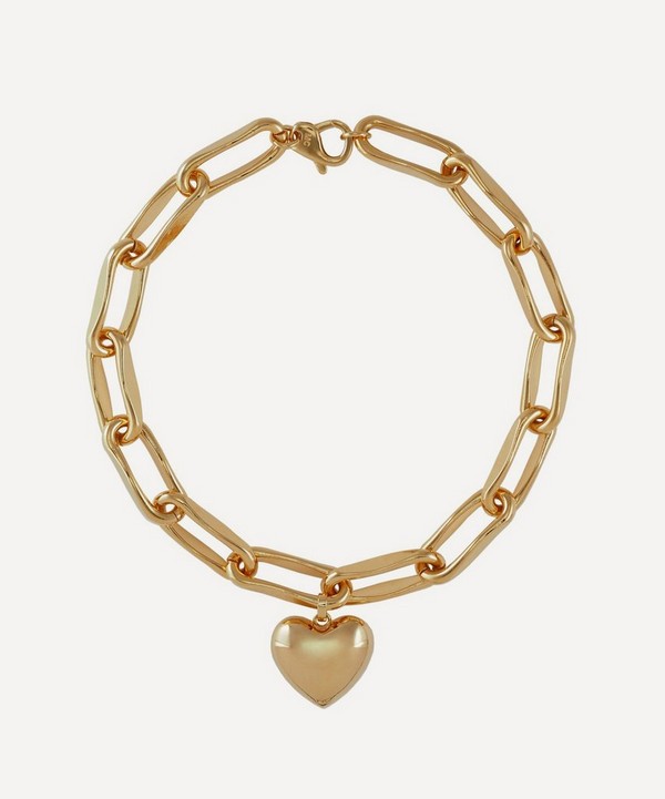 Martha Calvo - 14ct Gold-Plated Heart Chain Necklace
